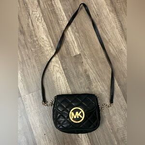 Michael Kors Fulton Black Quilted Crossbody Bag